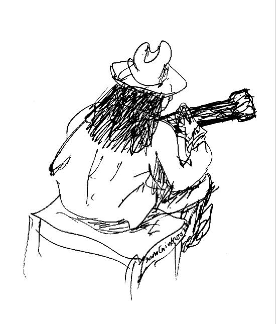 Lone Guitarist Drawing by Sam Chinkes | Fine Art America