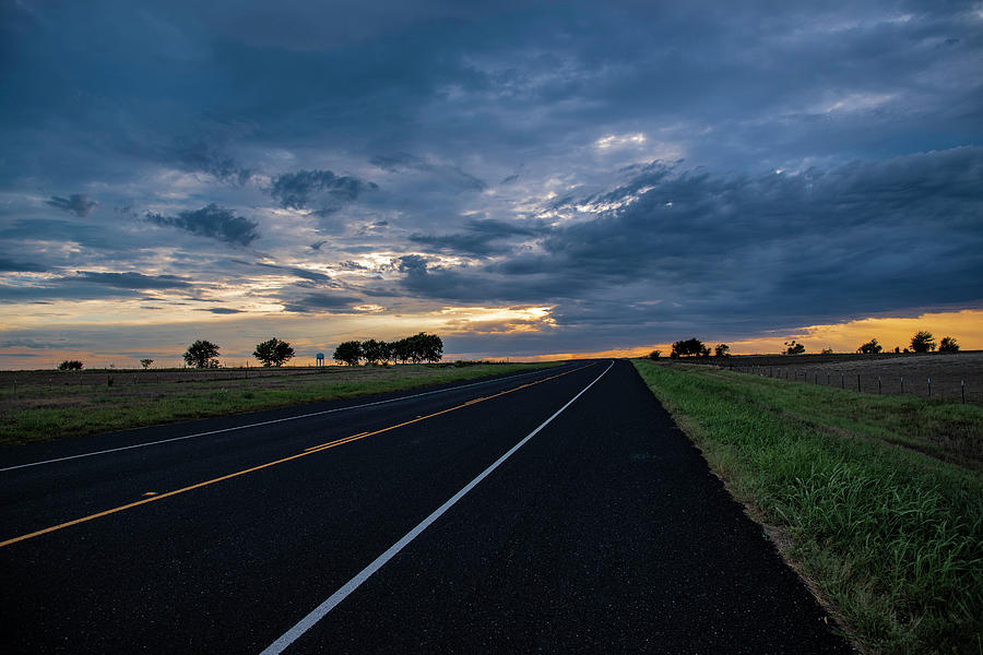 Lone Highway At Sunset Photograph by G Lamar Yancy
