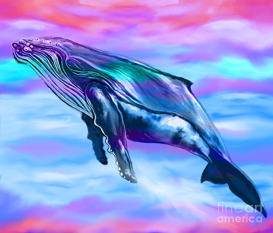 Lone Humpback Whale  Digital Art by Nick Gustafson