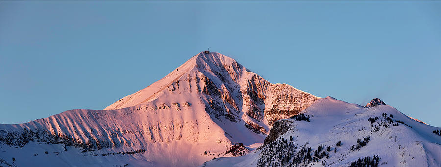 Lone Mountain Alpenglow Panorama Photograph by Mark Harrington