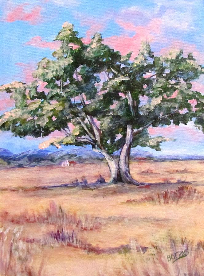 Lone Oak Painting by Barbara OToole