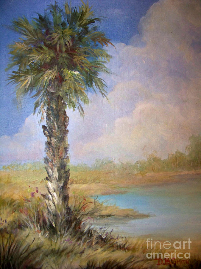 Nature Painting - Lone Palm by Deborah Smith