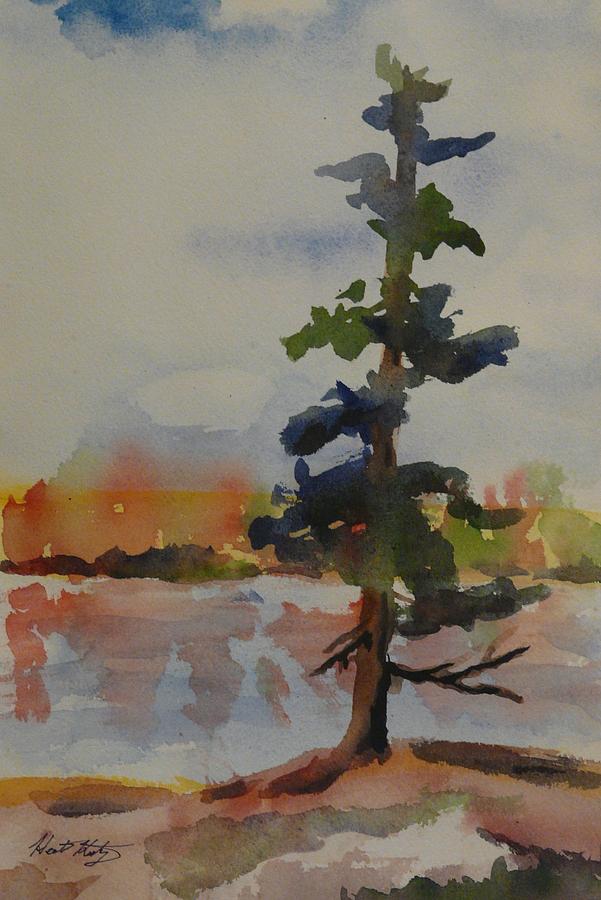 Georgian Bay Painting - Lone Pine by Heather Kertzer Georgian Bay Painting - Lone Pine by Heather Kertzer