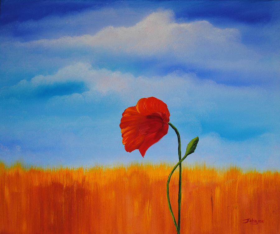 Lone Poppy Painting by John Johnson