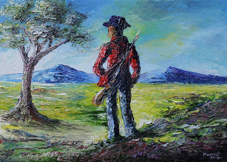Lone Ranger on Foot Painting by Anthony Mwangi