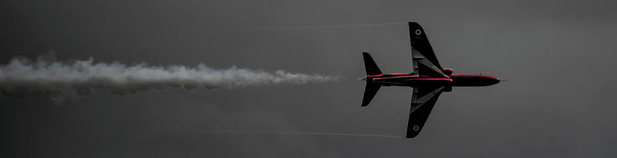 Lone Red Arrow Smoke Trail - Teesside Airshow 2016 Photograph by Scott Lyons