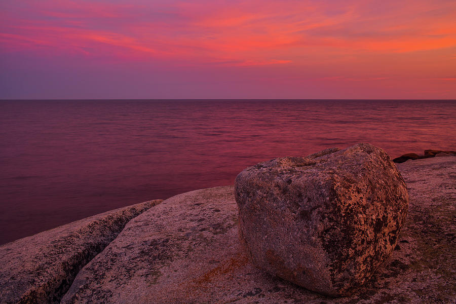 Lone Rock At Coastal Nightfall Photograph by Irwin Barrett