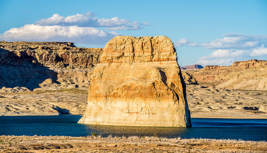 Lone Rock in Lake Powell Arizona USA Photograph by Alex Grichenko