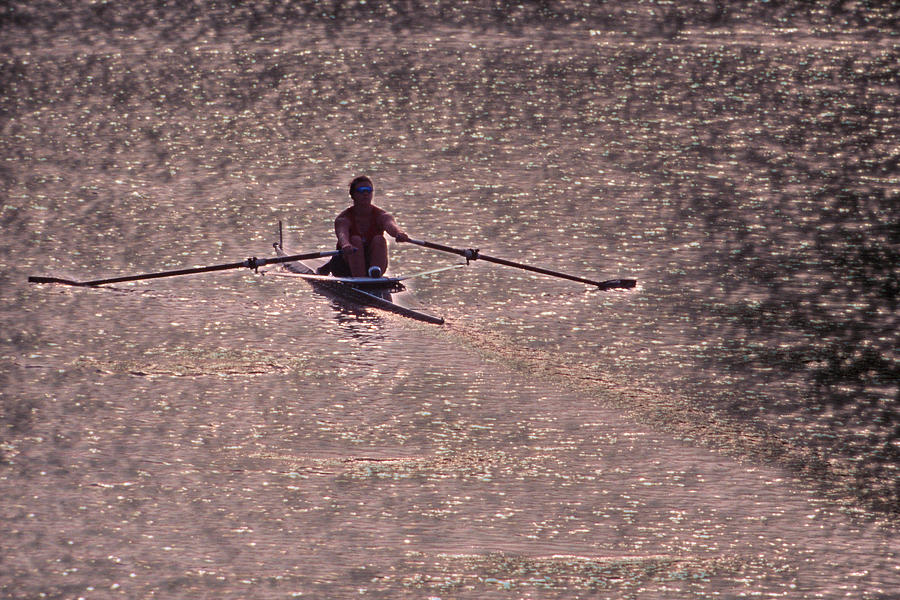 Lone Rower  Photograph by Rod Kaye