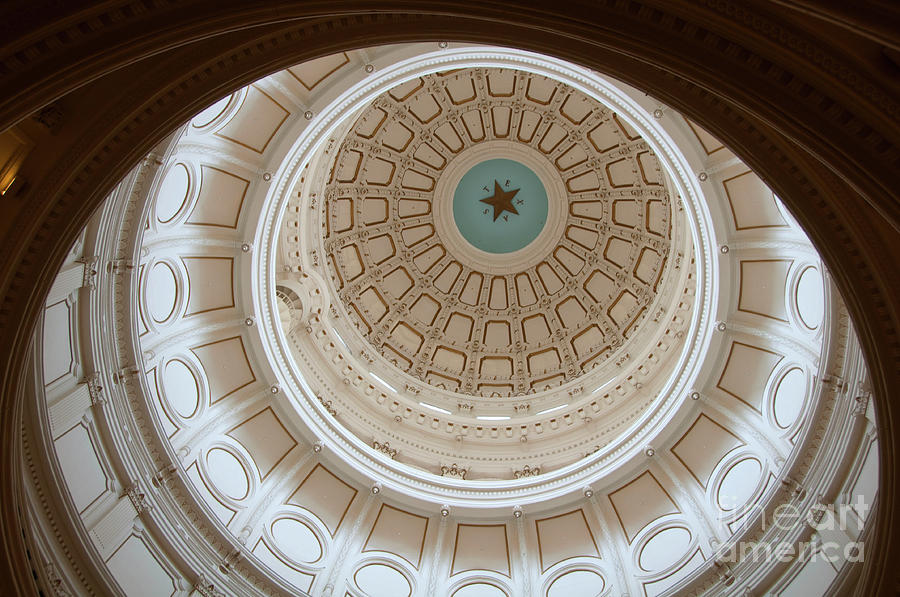 Architecture Photograph - Lone Star Dome Interior of Texas Capitol Building in Austin, Te by Dan Herron