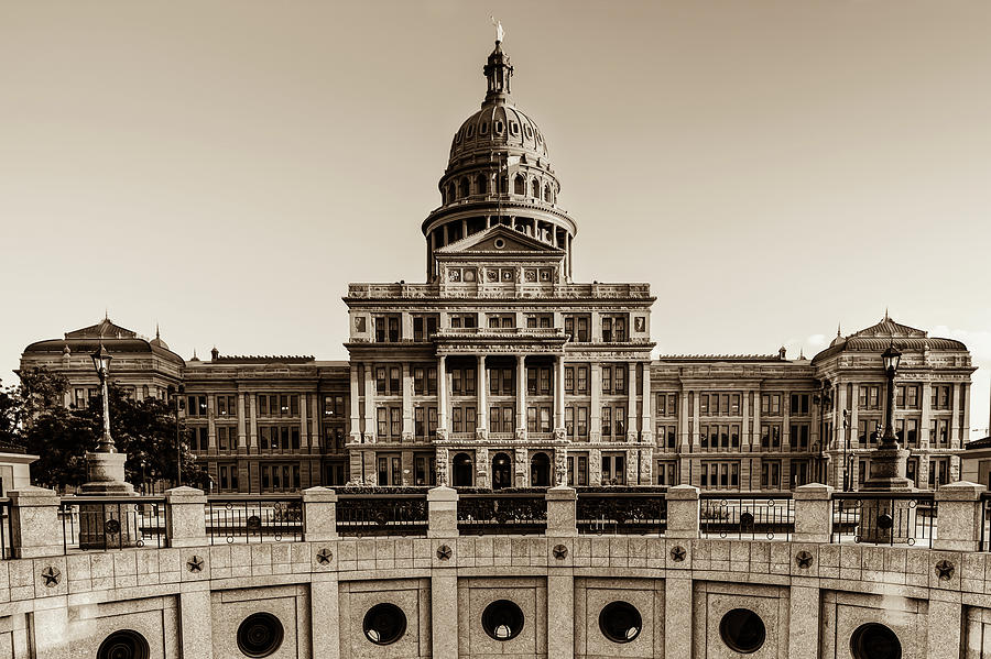 Architecture Photograph - Lone Star State Capitol Building Sepia - Austin Texas by Gregory Ballos
