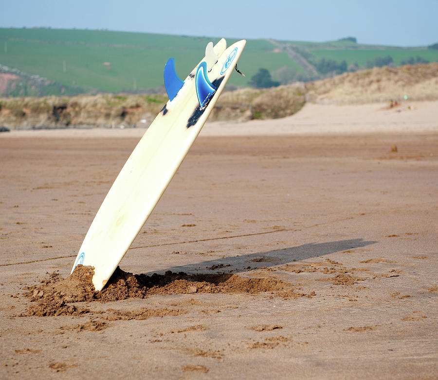 Lone Surfboard Photograph by Helen Jackson