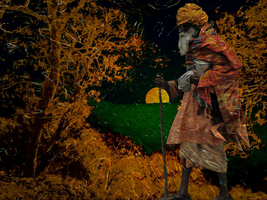 Man Digital Art - Lone Walk Of Life by Bliss Of Art Man Digital Art - Lone Walk Of Life by Bliss Of Art