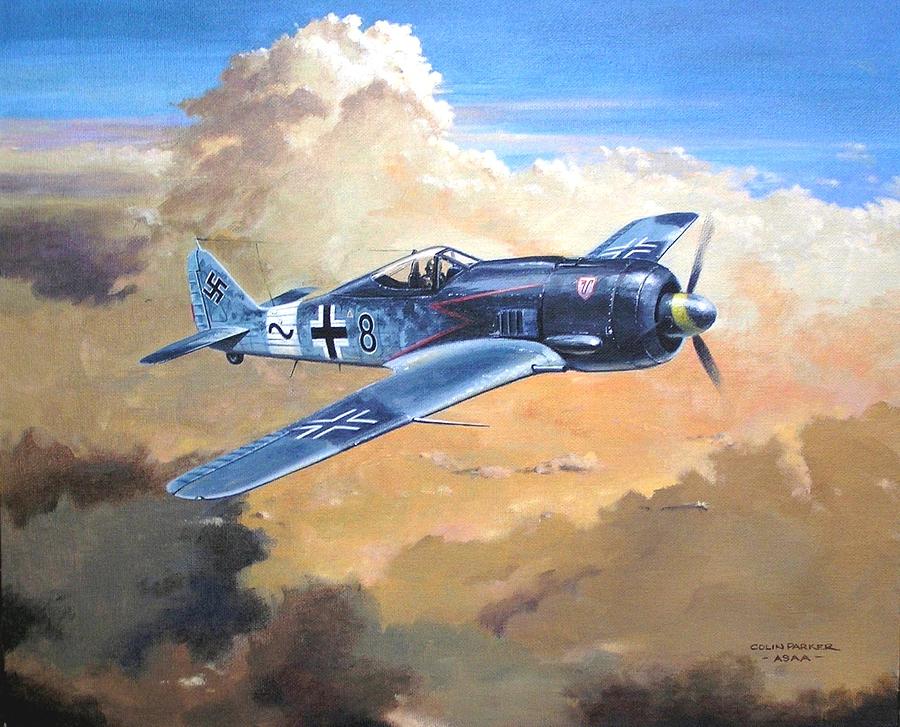 Lone Warrior FW190 Painting by Colin Parker