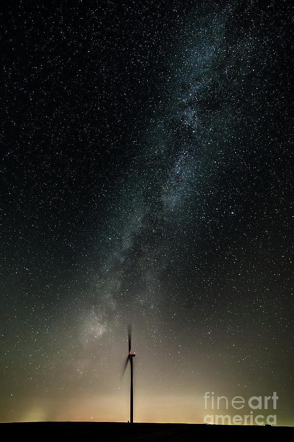 Lone Windmill with Milky Way Galaxy Photograph by Tibor Vari
