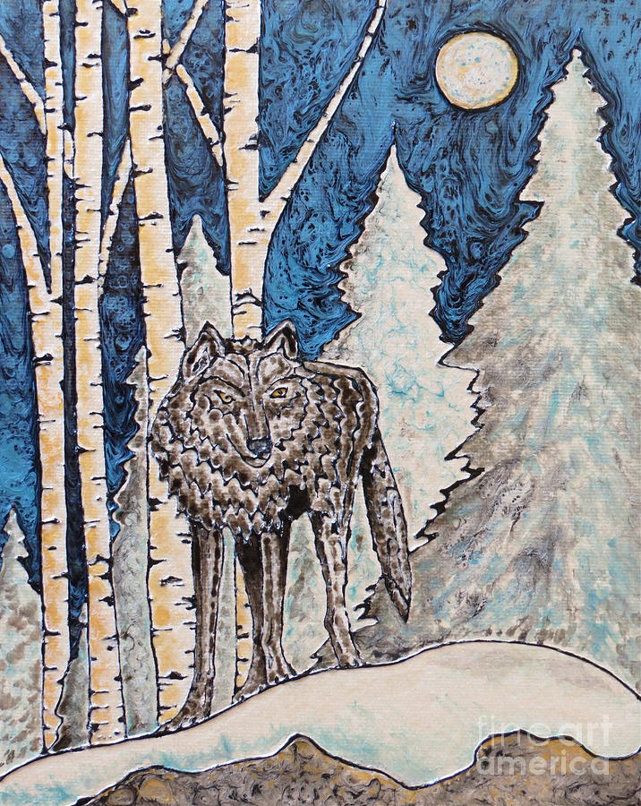 Lone Wolf Painting by Aimee Mouw