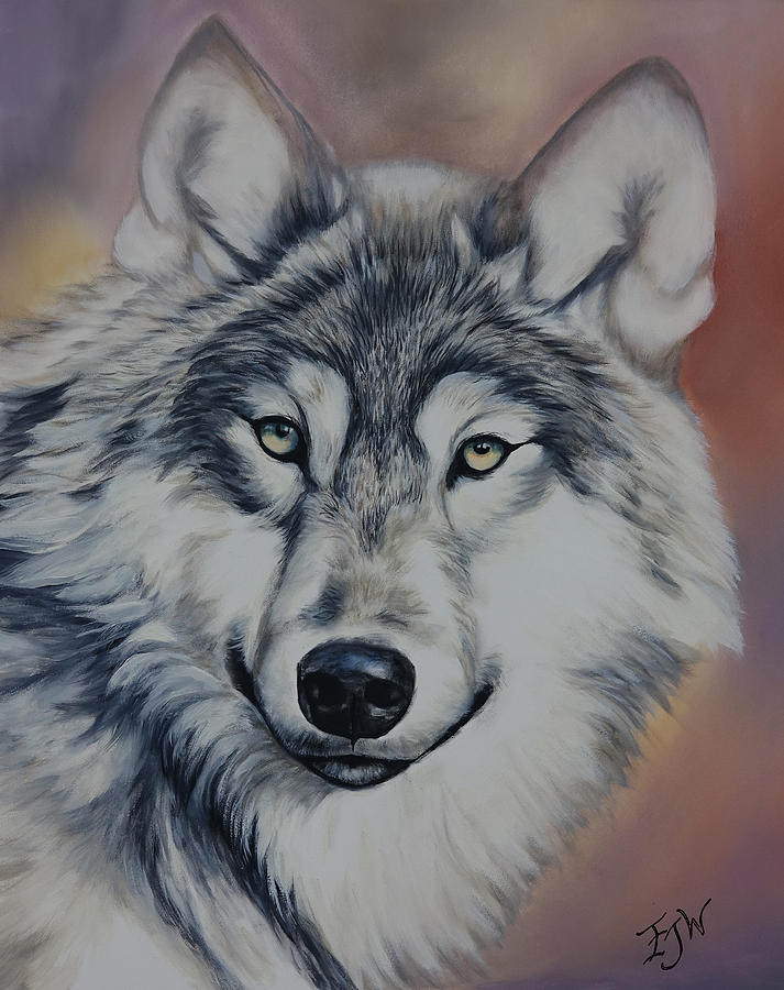 Lone Wolf Painting by Elizabeth Waitinas
