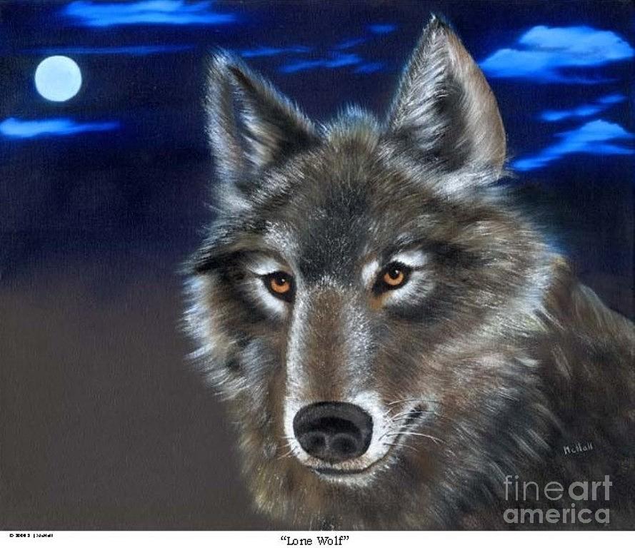 Lone Wolf Painting by RJ McNall - Fine Art America