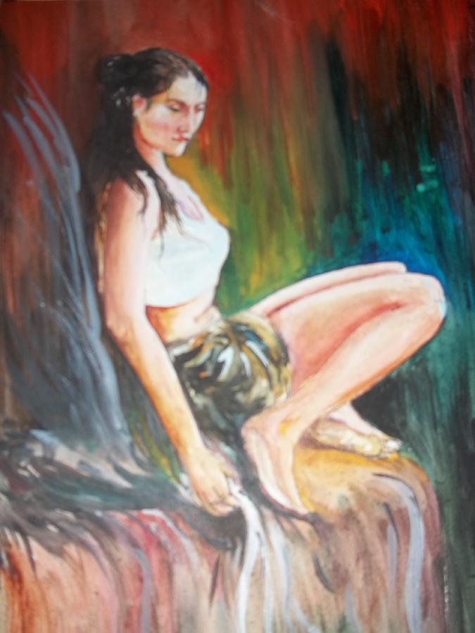 Girl Painting - Loneliness Makes The Beauty by Sumanta Bose