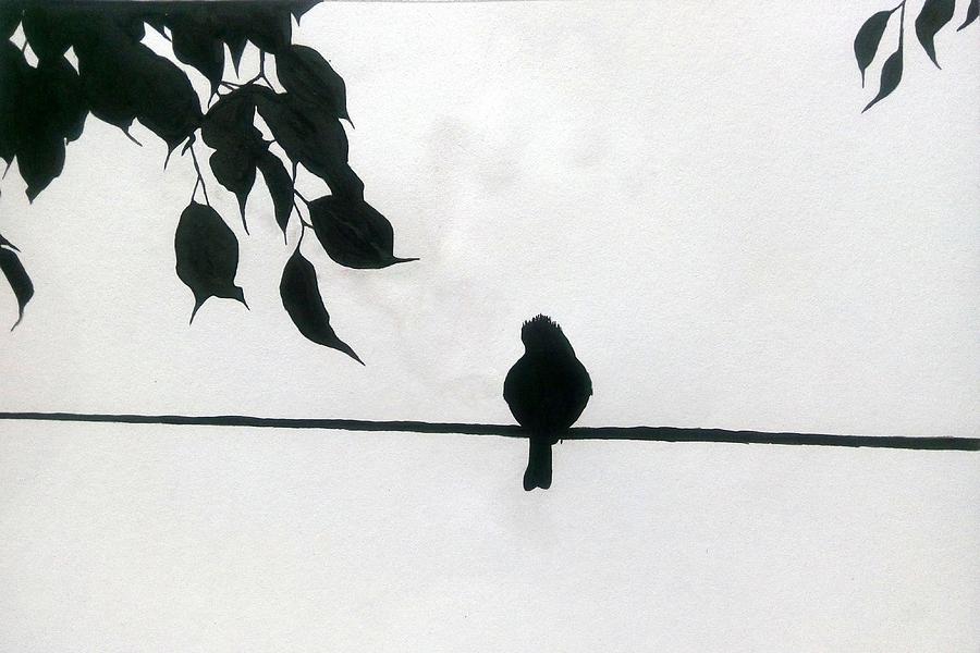 Lonely Bird  Painting by Silpa Saseendran