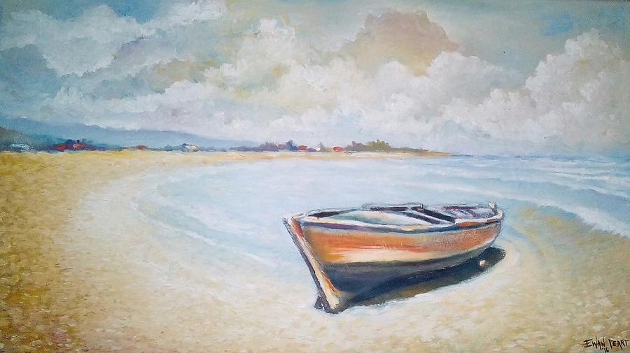 Lonely Boat Painting by Ewan Peart - Fine Art America