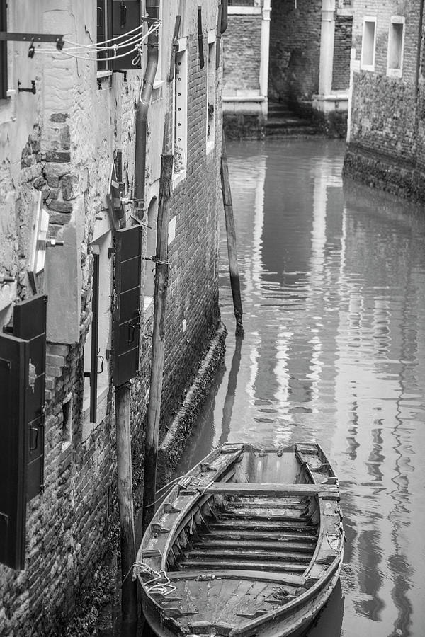 Lonely Boat Venice Italy  Photograph by John McGraw