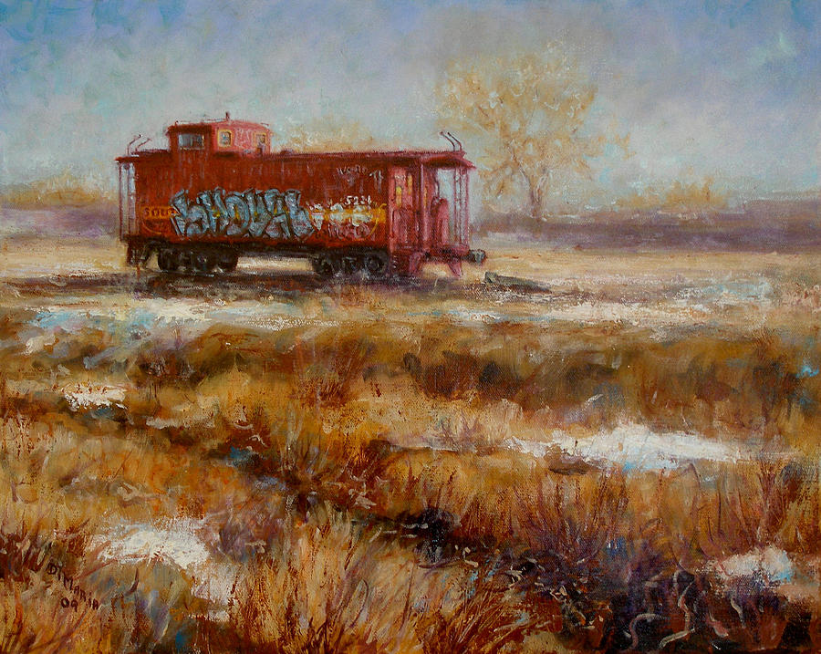 Lonely Caboose Painting by Donelli  DiMaria