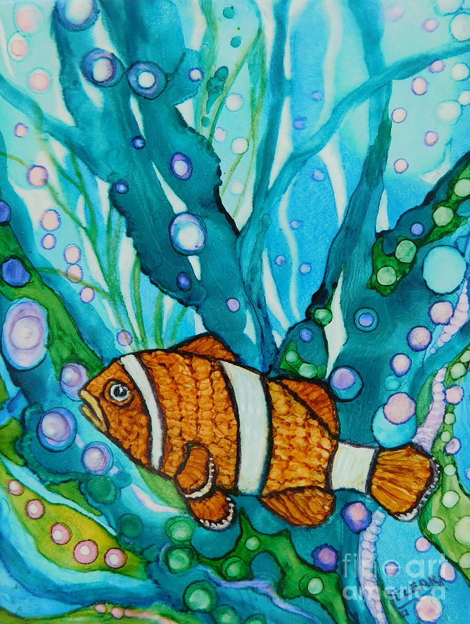 Lonely Clown Fish Painting by Joan Clear | Fine Art America