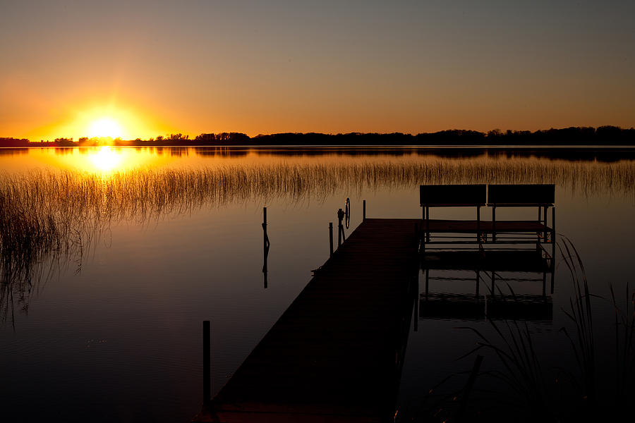 Sunset Photograph - Lonely Dock by Chris Coward