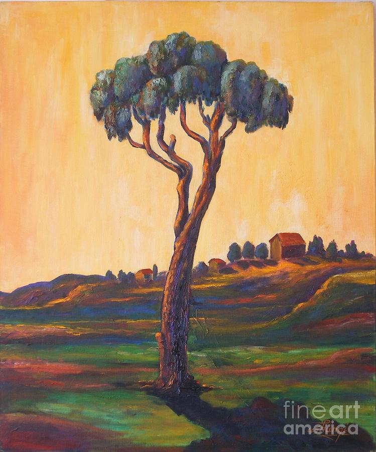 Lonely Eucalyptus Painting by Ushangi Kumelashvili
