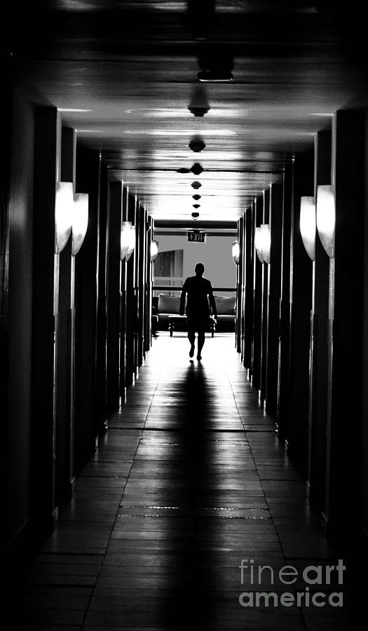Lonely Hallway BW Photograph by Gary Keesler
