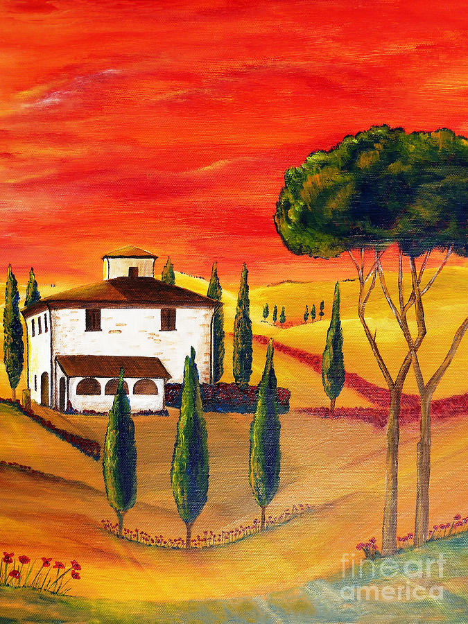 Summer Painting - Heat of Tuscany by Christine Huwer