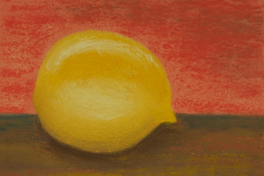 Lemon Drawing - Lonely Lemon by Cheryl Albert