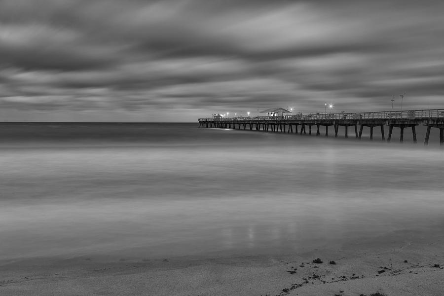Black And White Photograph - Lonely Morning at the Pier by Andres Leon