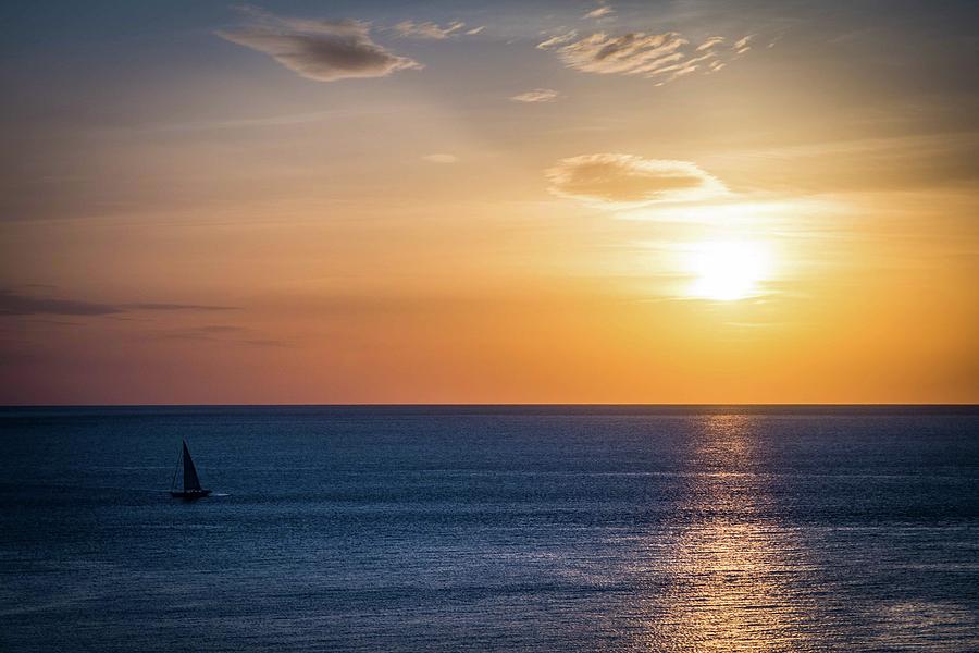 Lonely Sailing Photograph by Larkins Balcony Photography