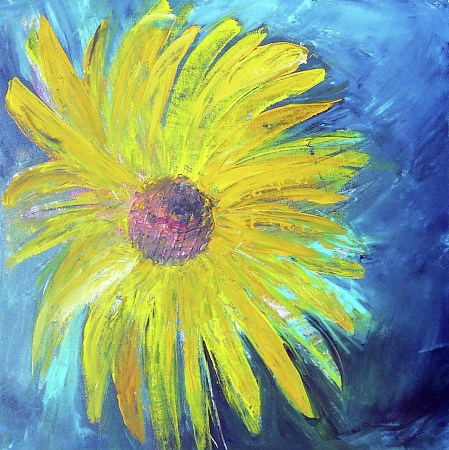 Lonely Sun Flower Painting by Sundra Lee-Ingemanson Lonely Sun Flower Painting by Sundra Lee-Ingemanson