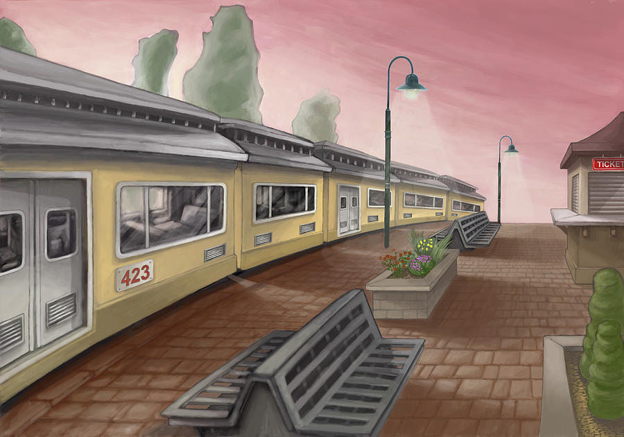 the railway station painting