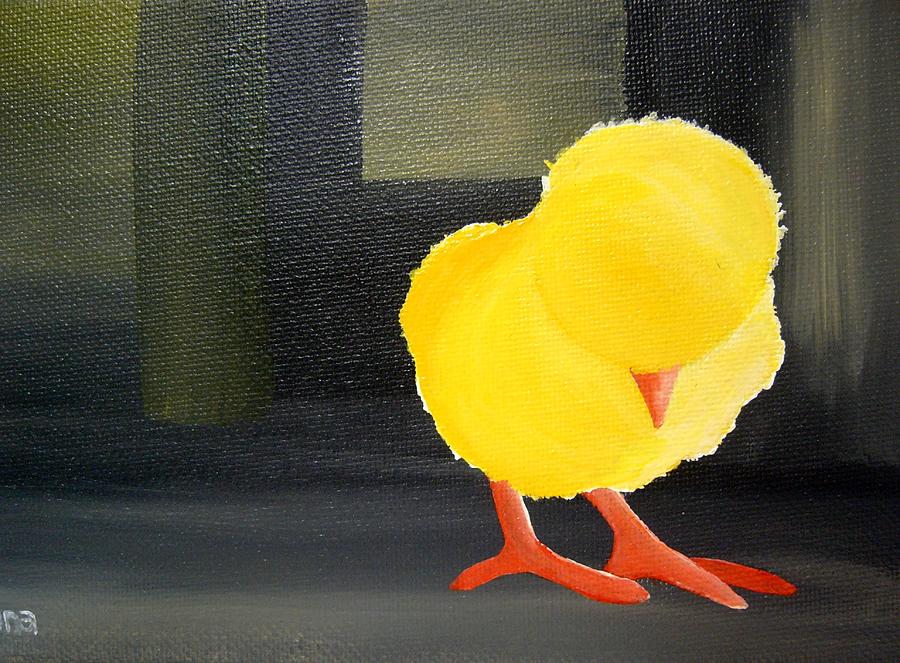 Chicken Painting - Lonely  by Una  Miller