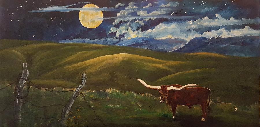 Lonesome Bull    70 Painting by Cheryl Nancy Ann Gordon