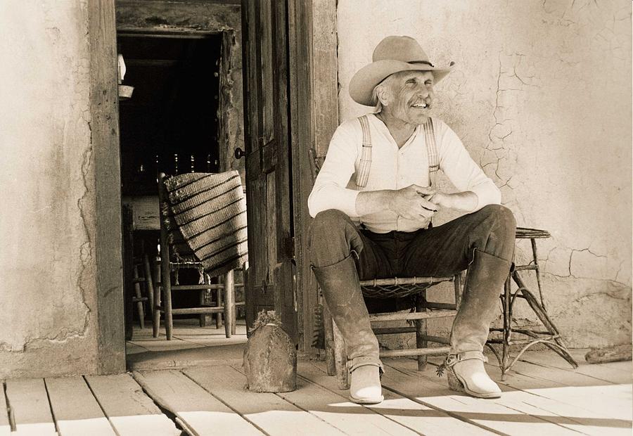 Western Decor Photograph - Lonesome Dove Gus On Porch  by Peter Nowell