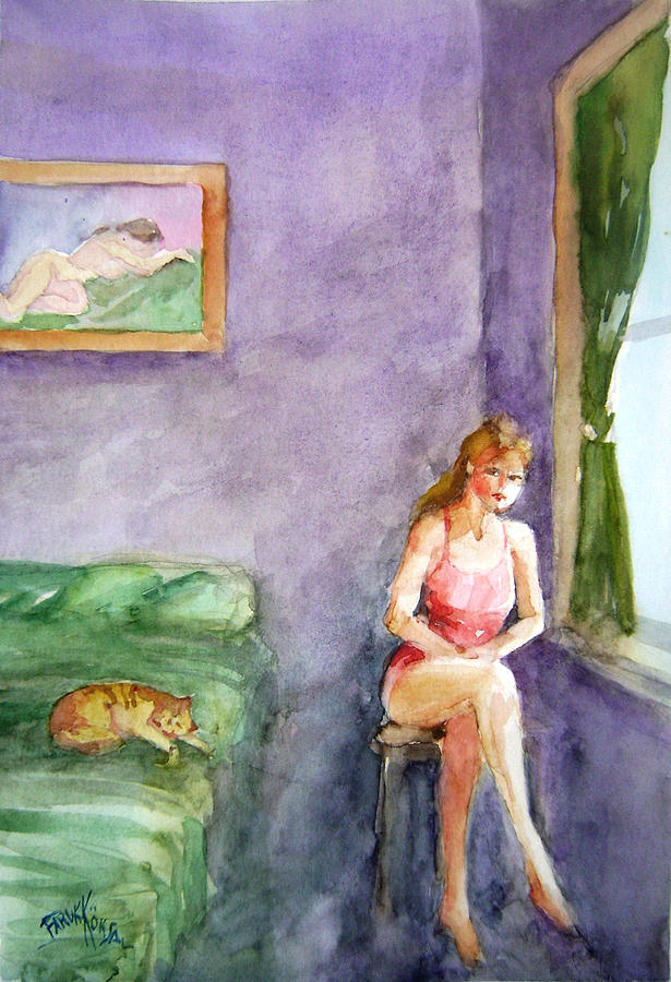 Lonesome in the room Painting by Faruk Koksal