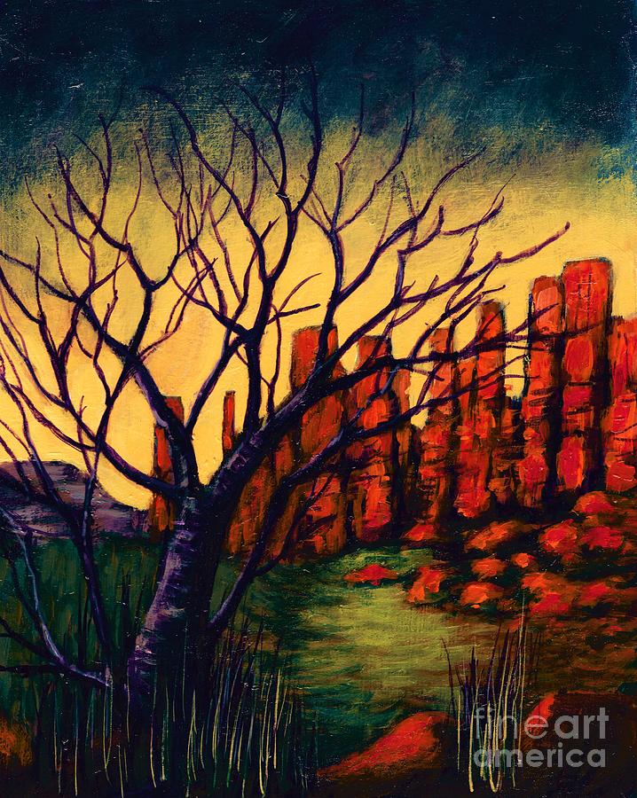 Lonesome Tree  Painting by Allison Constantino