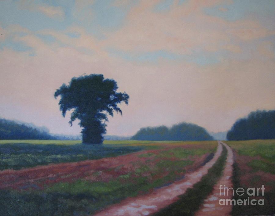 Landscape Painting - Lonesome Tree Scotland Rd Newburyport by Laura Roberts Landscape Painting - Lonesome Tree Scotland Rd Newburyport by Laura Roberts