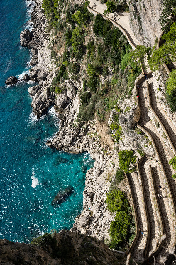 Long and Twisted Walk to the Shore - Azure Magic of Capri Photograph by Georgia Mizuleva