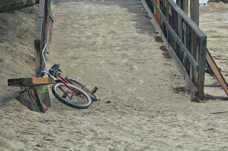 Long Beach Photograph - Long Beach Bike by Dennis Clark