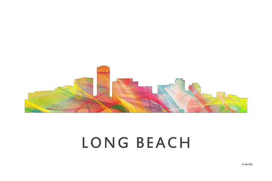 Architecture Digital Art - Long Beach California Skyline by Marlene Watson