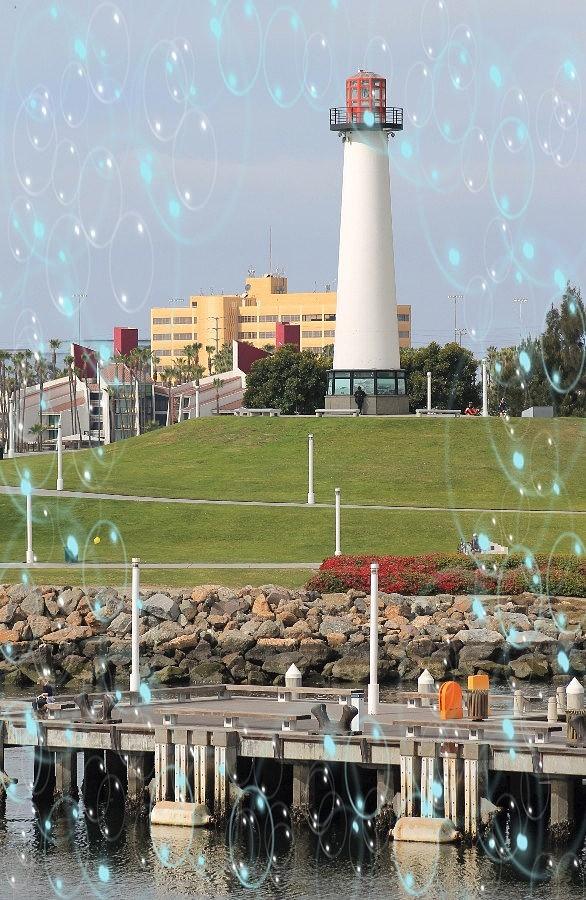 Long Beach Lighthouse / Bubble effect Photograph by Robert Butler