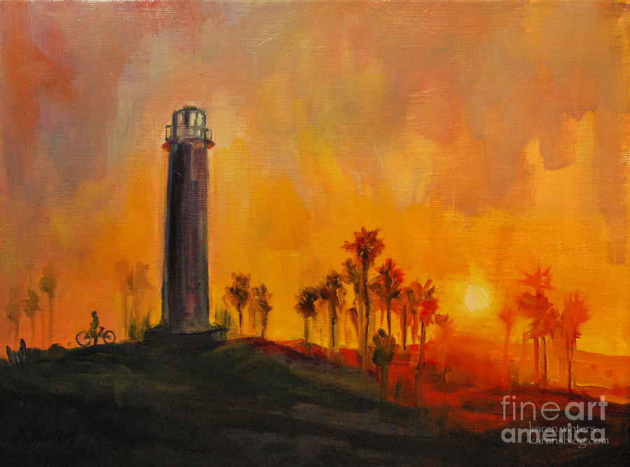 Long Beach Painting - Long Beach Lighthouse of Sight by Karen Winters