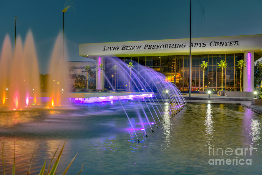 Long Beach Performing Arts Center Fountain Photograph by David Zanzinger