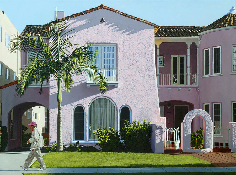 Long Beach Pink Painting by Michael Ward